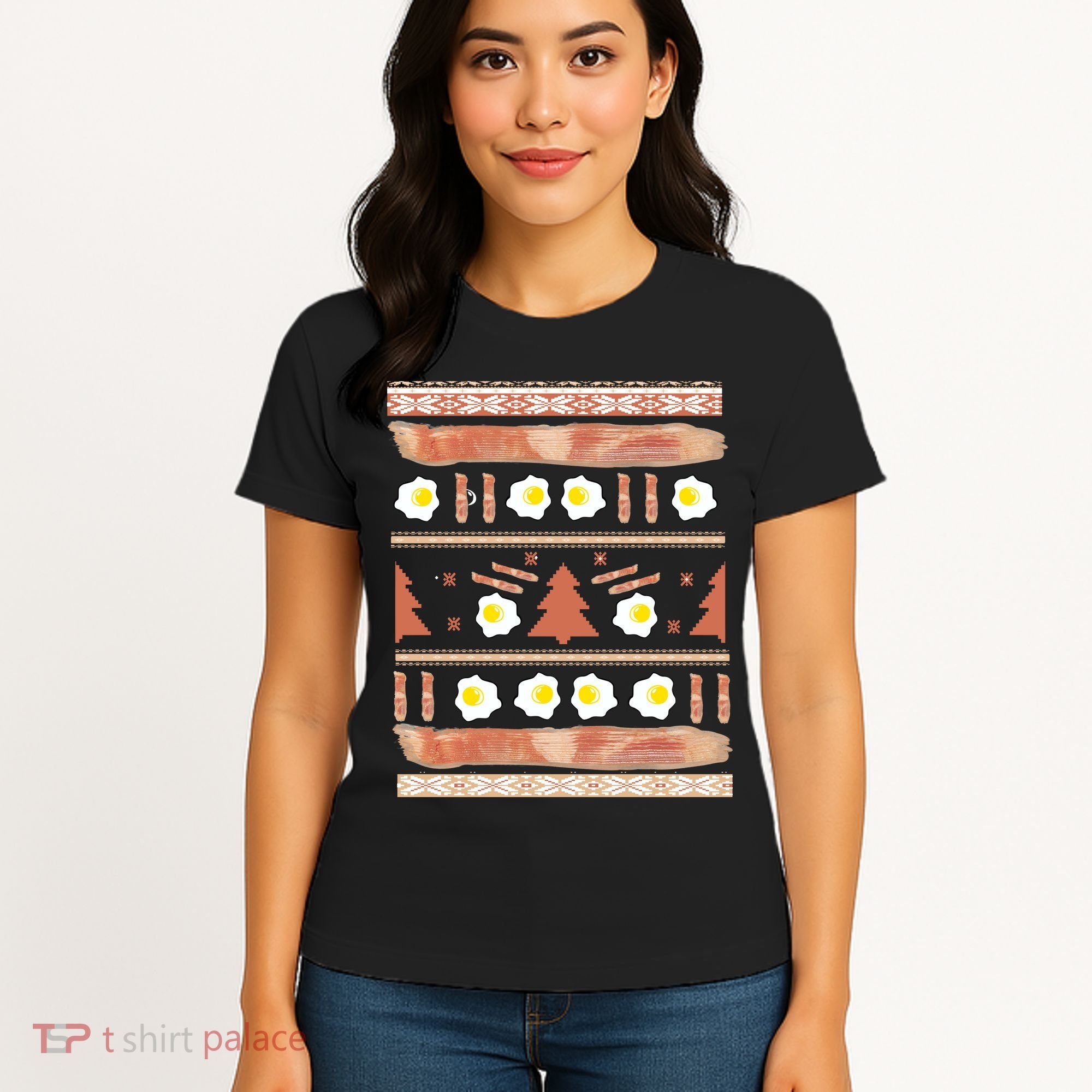 Ugly Bacon And Eggs Christmas Sweater Women's T-Shirt