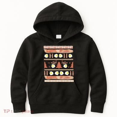 Ugly Bacon And Eggs Christmas Sweater Kids Hoodie