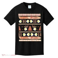 Ugly Bacon And Eggs Christmas Sweater Kids T-Shirt thumb 0