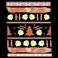 Ugly Bacon And Eggs Christmas Sweater Kids T-Shirt thumb 4