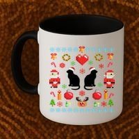Ugly Cat Christmas Sweater 8 Bit Coffee Mug thumb 2