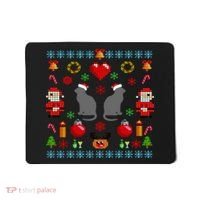 Ugly Cat Christmas Sweater 8 Bit Mousepad thumb 0
