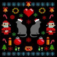 Ugly Cat Christmas Sweater 8 Bit Ornament thumb 1