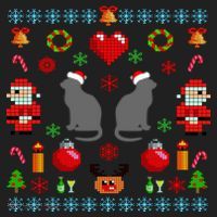Ugly Cat Christmas Sweater 8 Bit Hat thumb 2
