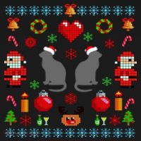Ugly Cat Christmas Sweater 8 Bit Toddler Hoodie thumb 2