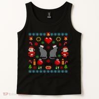Ugly Cat Christmas Sweater 8 Bit Tank Top thumb 2