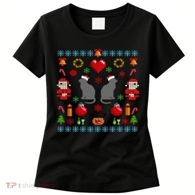 Ugly Cat Christmas Sweater 8 Bit Women's T-Shirt