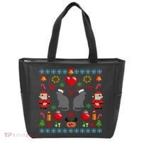 Ugly Cat Christmas Sweater 8 Bit Tote Bag thumb 0