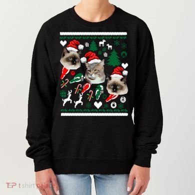 Ugly Cat Christmas Sweatshirt Sweater Women's Sweatshirt