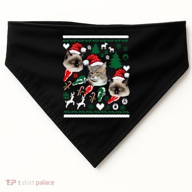 Ugly Cat Christmas Sweatshirt Sweater USA-Made Doggie Bandana