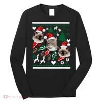 Ugly Cat Christmas Sweatshirt Sweater Long Sleeve Shirt thumb 0
