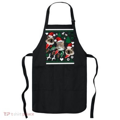 Ugly Cat Christmas Sweatshirt Sweater Apron