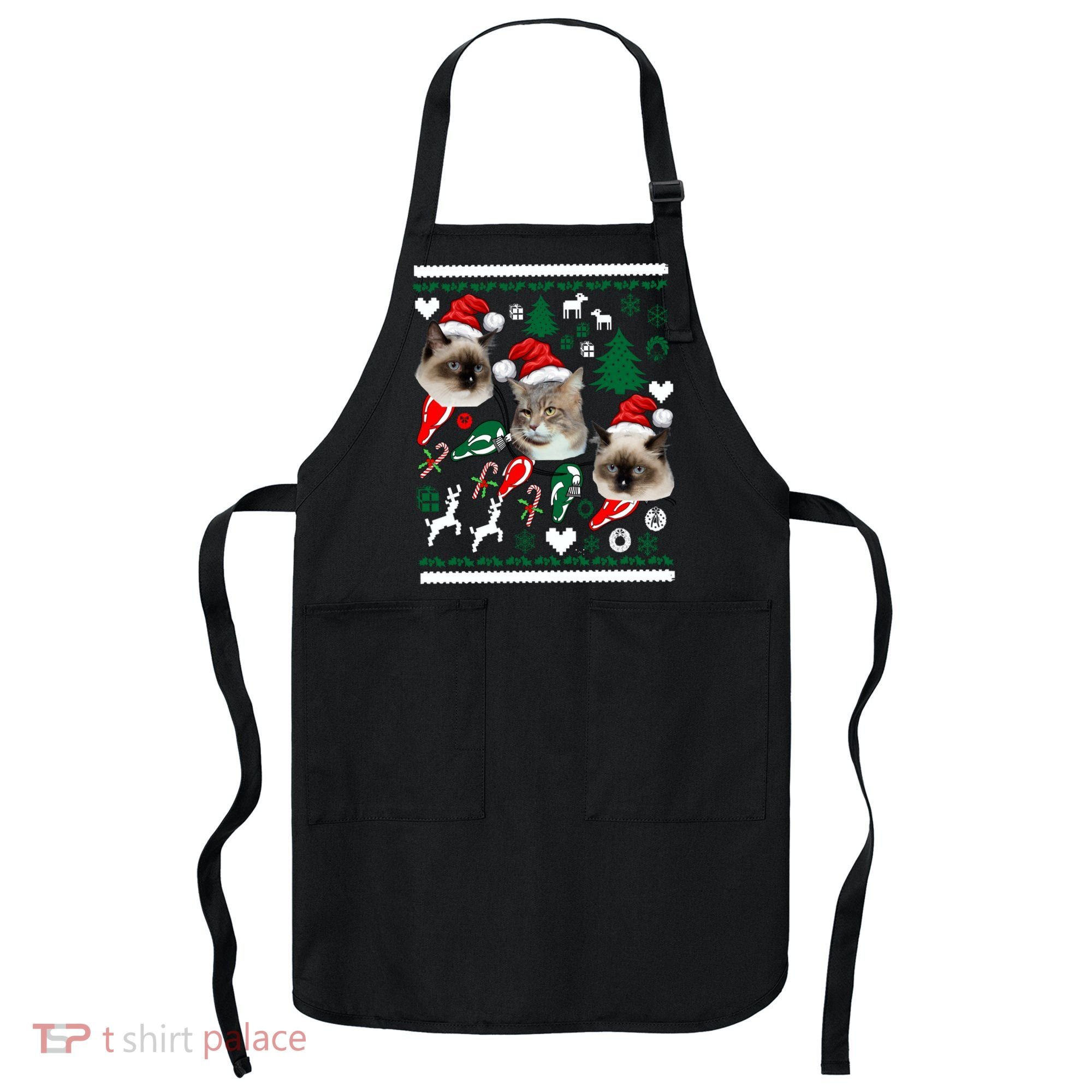Ugly Cat Christmas Sweatshirt Sweater Apron