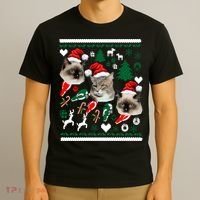 Ugly Cat Christmas Sweatshirt Sweater T-Shirt thumb 3