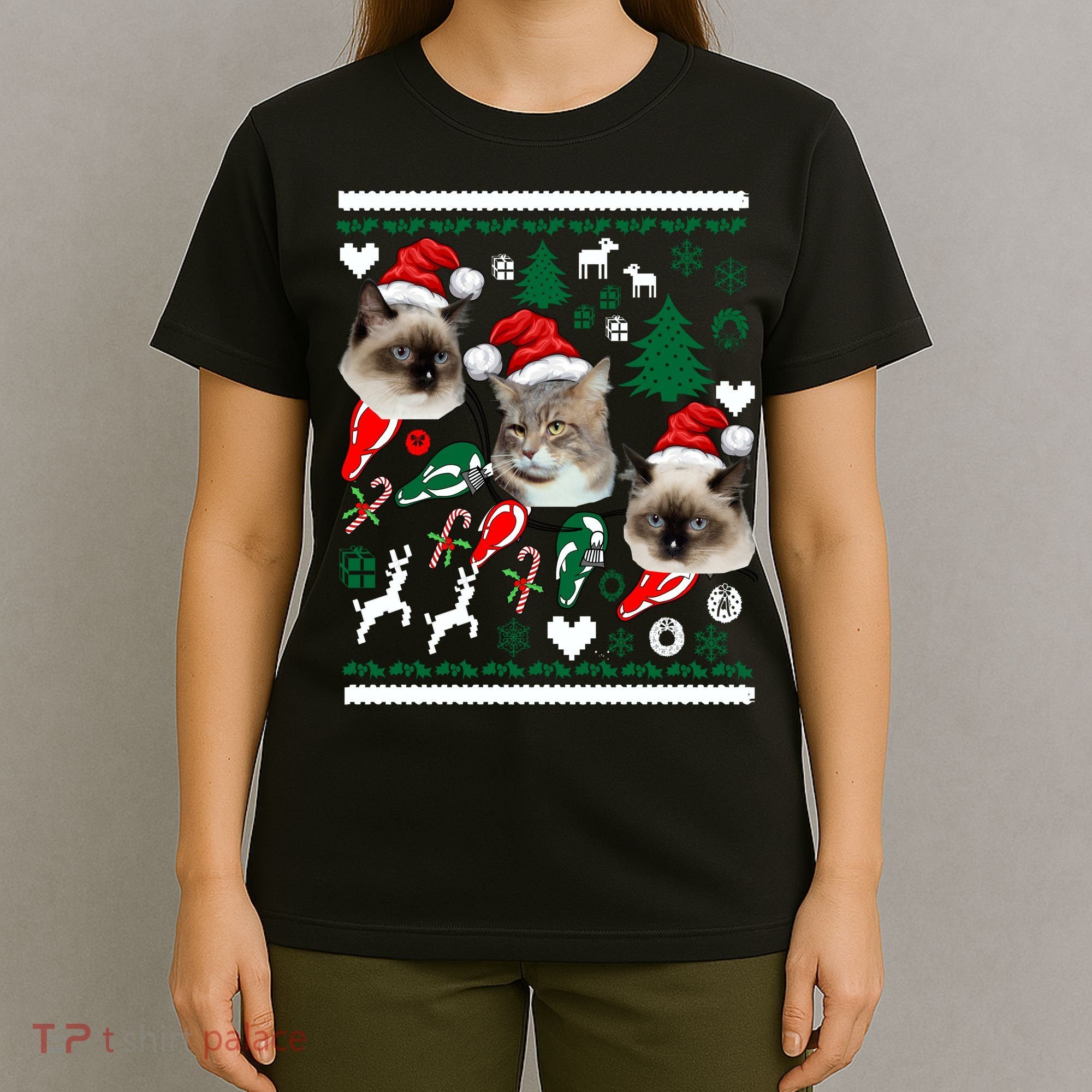 Ugly Cat Christmas Sweatshirt Sweater T-Shirt