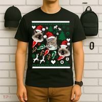 Ugly Cat Christmas Sweatshirt Sweater T-Shirt thumb 6