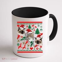 Ugly Cat Christmas Sweatshirt Sweater Coffee Mug thumb 1