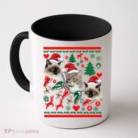 Ugly Cat Christmas Sweatshirt Sweater Coffee Mug thumb 0