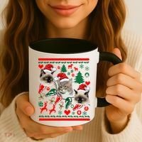 Ugly Cat Christmas Sweatshirt Sweater Coffee Mug thumb 3