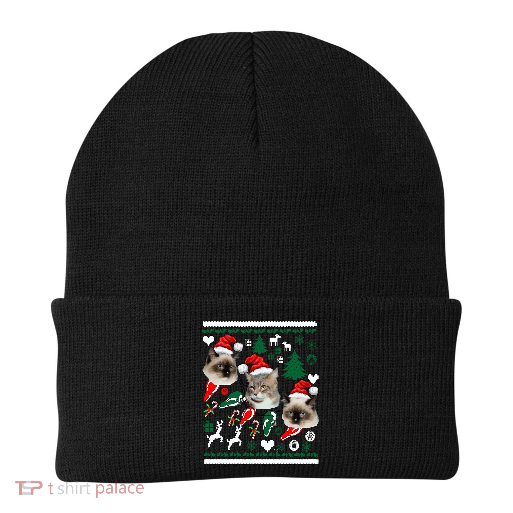 Ugly Cat Christmas Sweatshirt Sweater Beanie