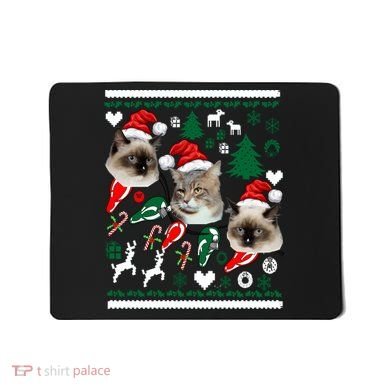 Ugly Cat Christmas Sweatshirt Sweater Mousepad