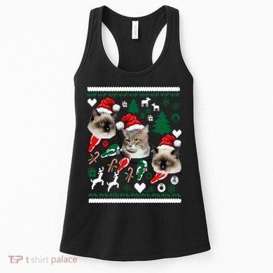 Ugly Cat Christmas Sweatshirt Sweater Women's Tank Top