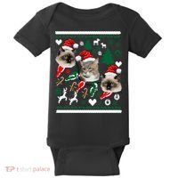 Ugly Cat Christmas Sweatshirt Sweater Baby Bodysuit thumb 0