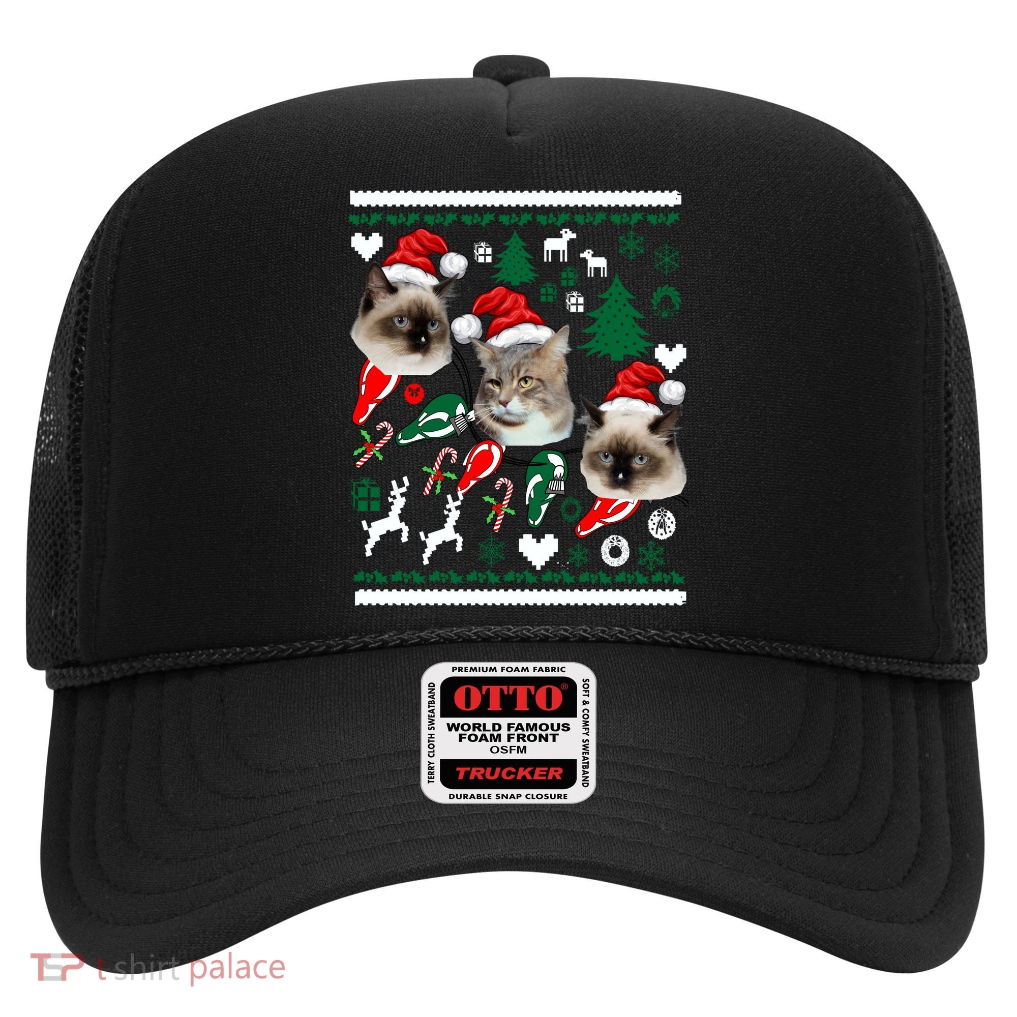 Ugly Cat Christmas Sweatshirt Sweater Hat
