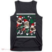 Ugly Cat Christmas Sweatshirt Sweater Tank Top thumb 0