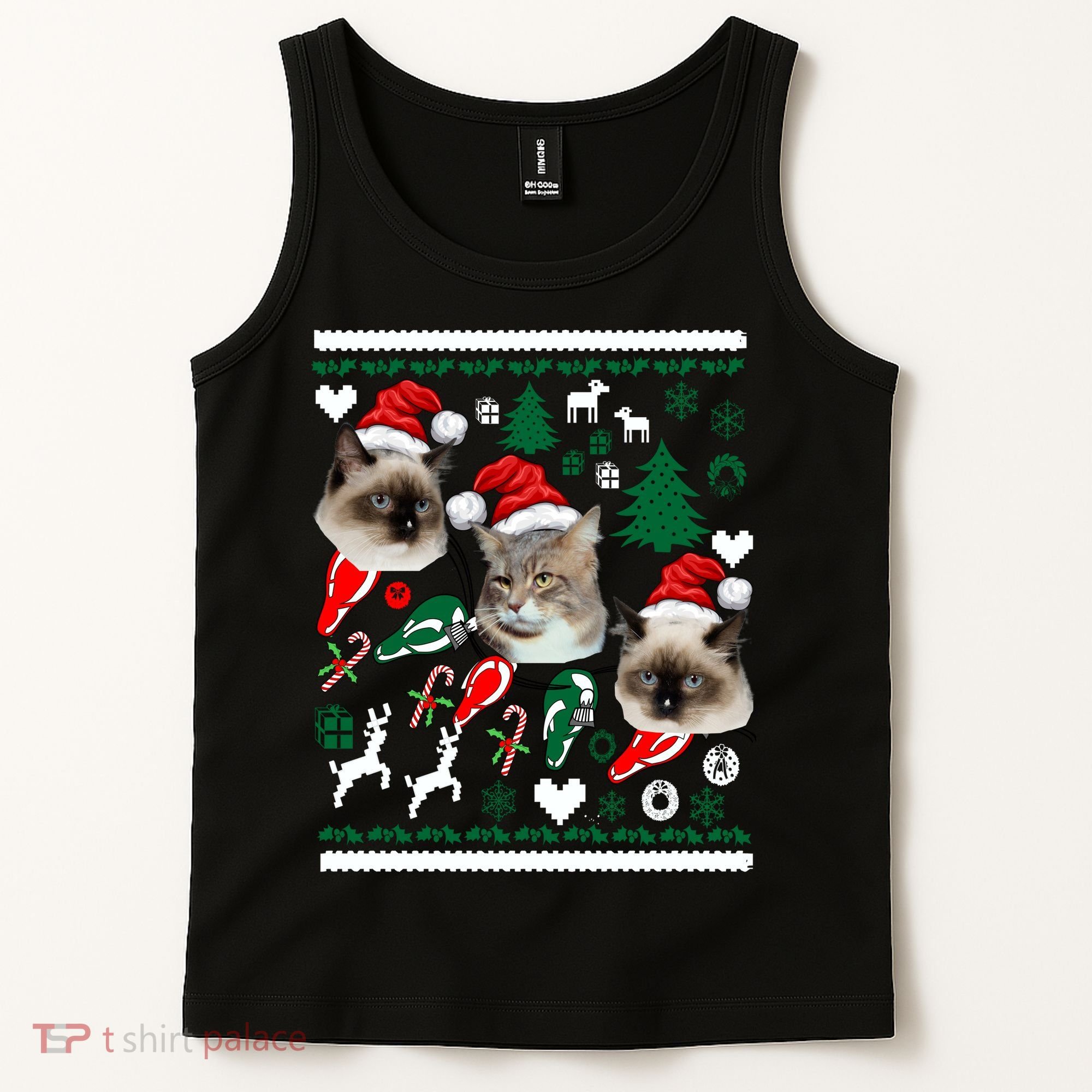 Ugly Cat Christmas Sweatshirt Sweater Tank Top