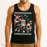 Ugly Cat Christmas Sweatshirt Sweater Tank Top thumb 3