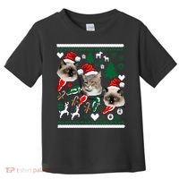 Ugly Cat Christmas Sweatshirt Sweater Toddler T-Shirt thumb 0