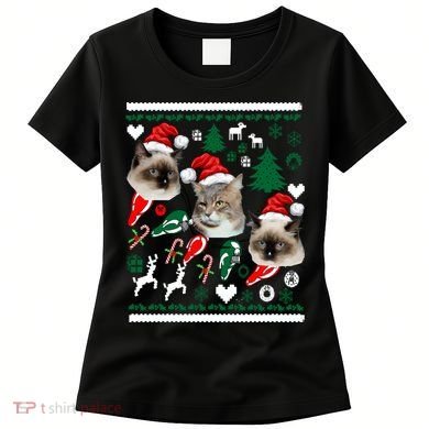 Ugly Cat Christmas Sweatshirt Sweater Women's T-Shirt