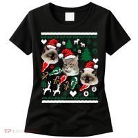 Ugly Cat Christmas Sweatshirt Sweater Women's T-Shirt thumb 0