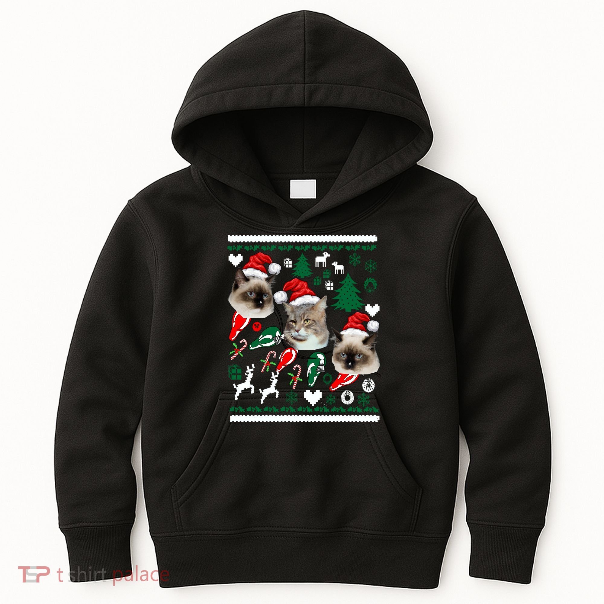 Ugly Cat Christmas Sweatshirt Sweater Kids Hoodie