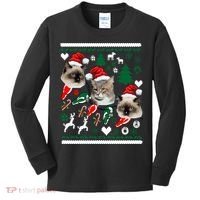 Ugly Cat Christmas Sweatshirt Sweater Kids Long Sleeve Shirt thumb 0