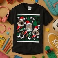 Ugly Cat Christmas Sweatshirt Sweater Kids T-Shirt thumb 3