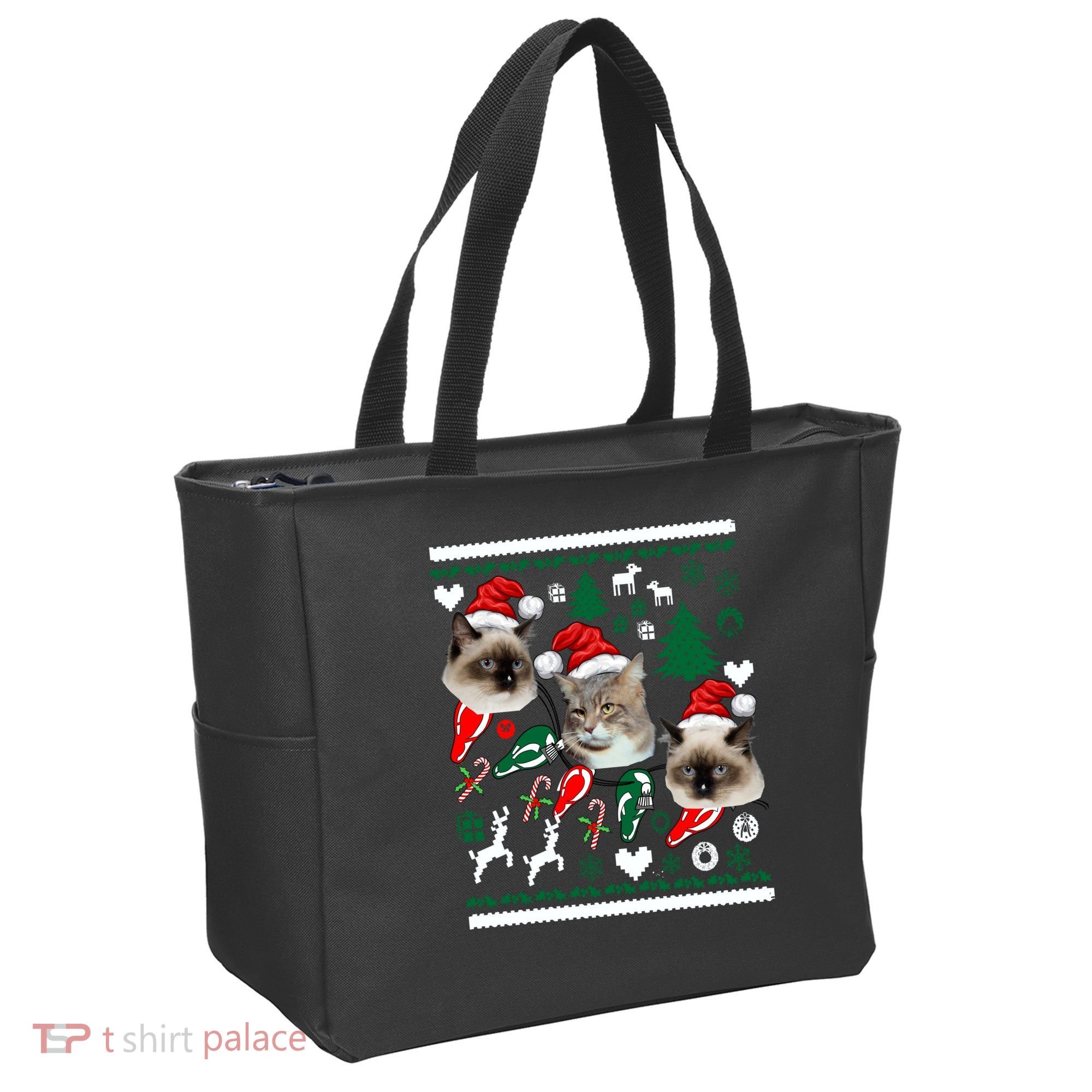 Ugly Cat Christmas Sweatshirt Sweater Tote Bag