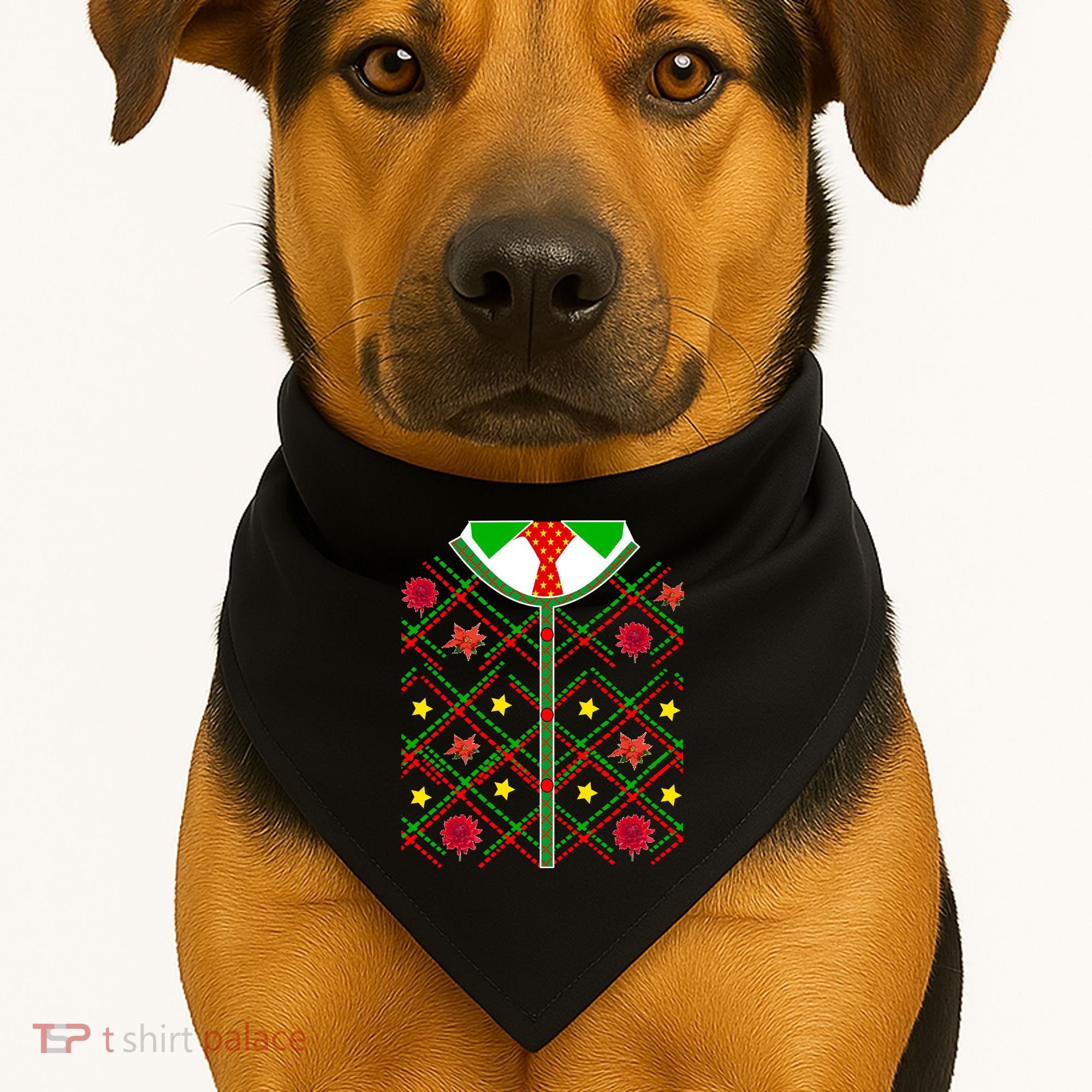Ugly Christmas Cardigan Tie Sweater USA-Made Doggie Bandana