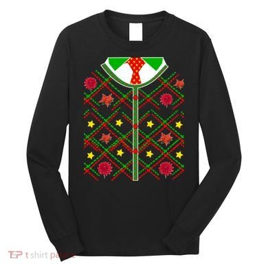 Ugly Christmas Cardigan Tie Sweater Long Sleeve Shirt