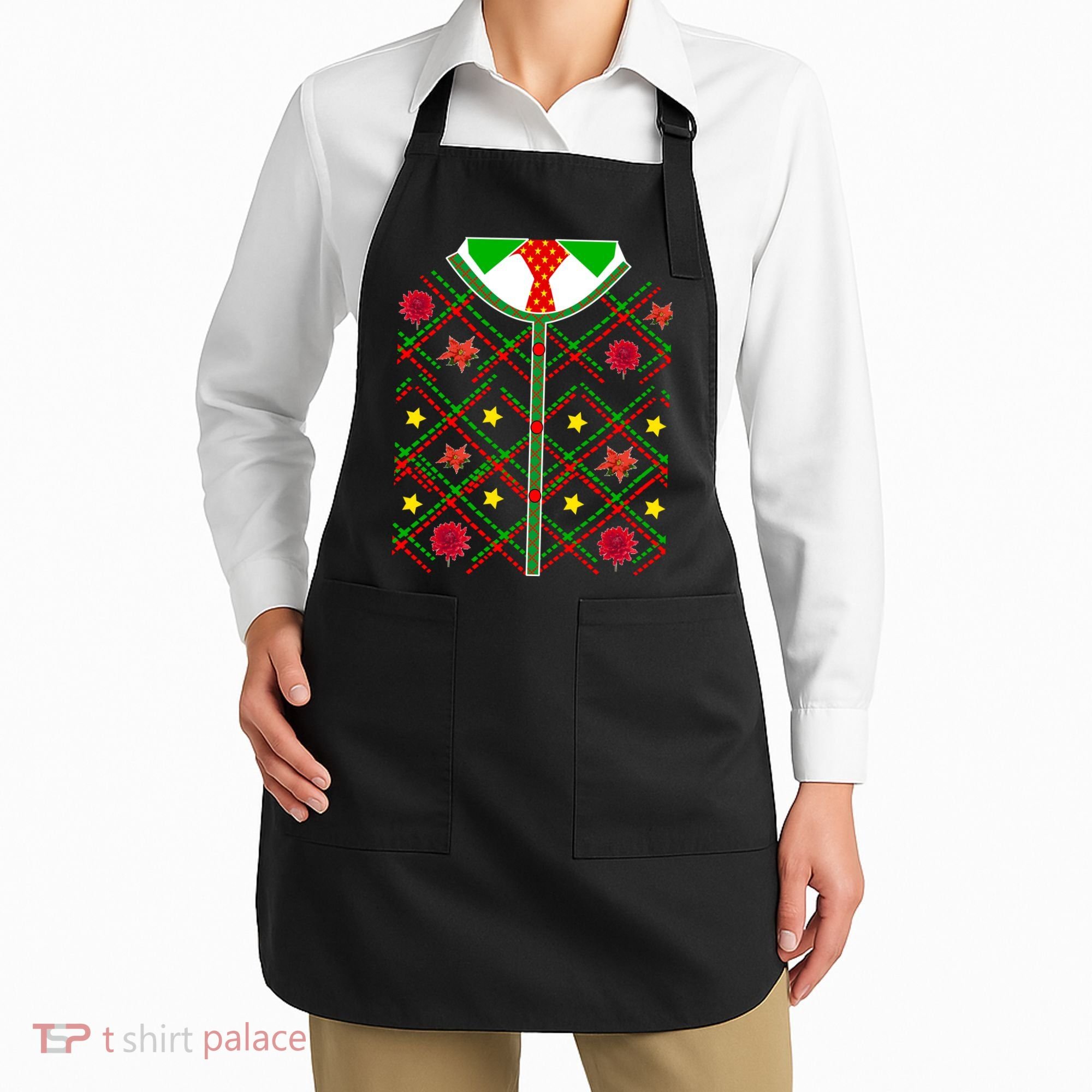 Ugly Christmas Cardigan Tie Sweater Apron