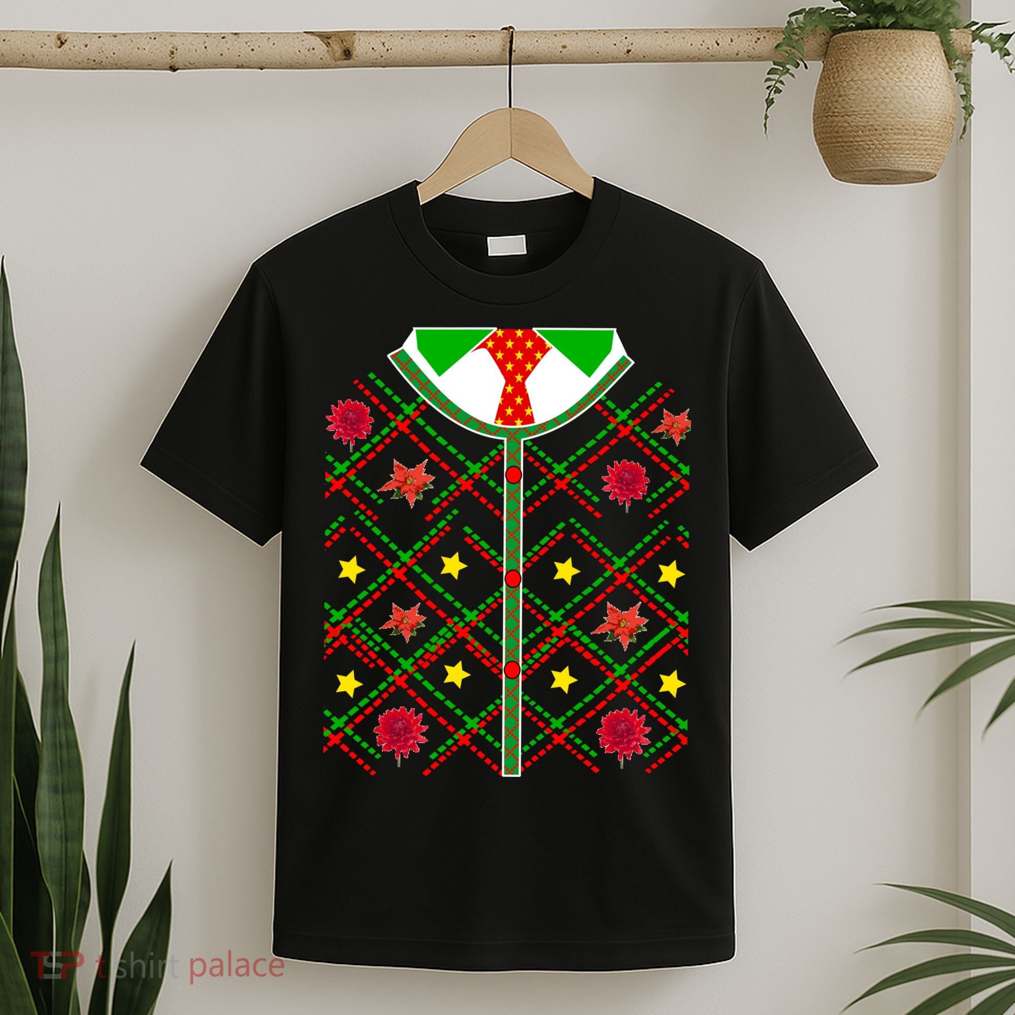 Ugly Christmas Cardigan Tie Sweater T-Shirt