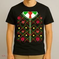 Ugly Christmas Cardigan Tie Sweater T-Shirt thumb 3