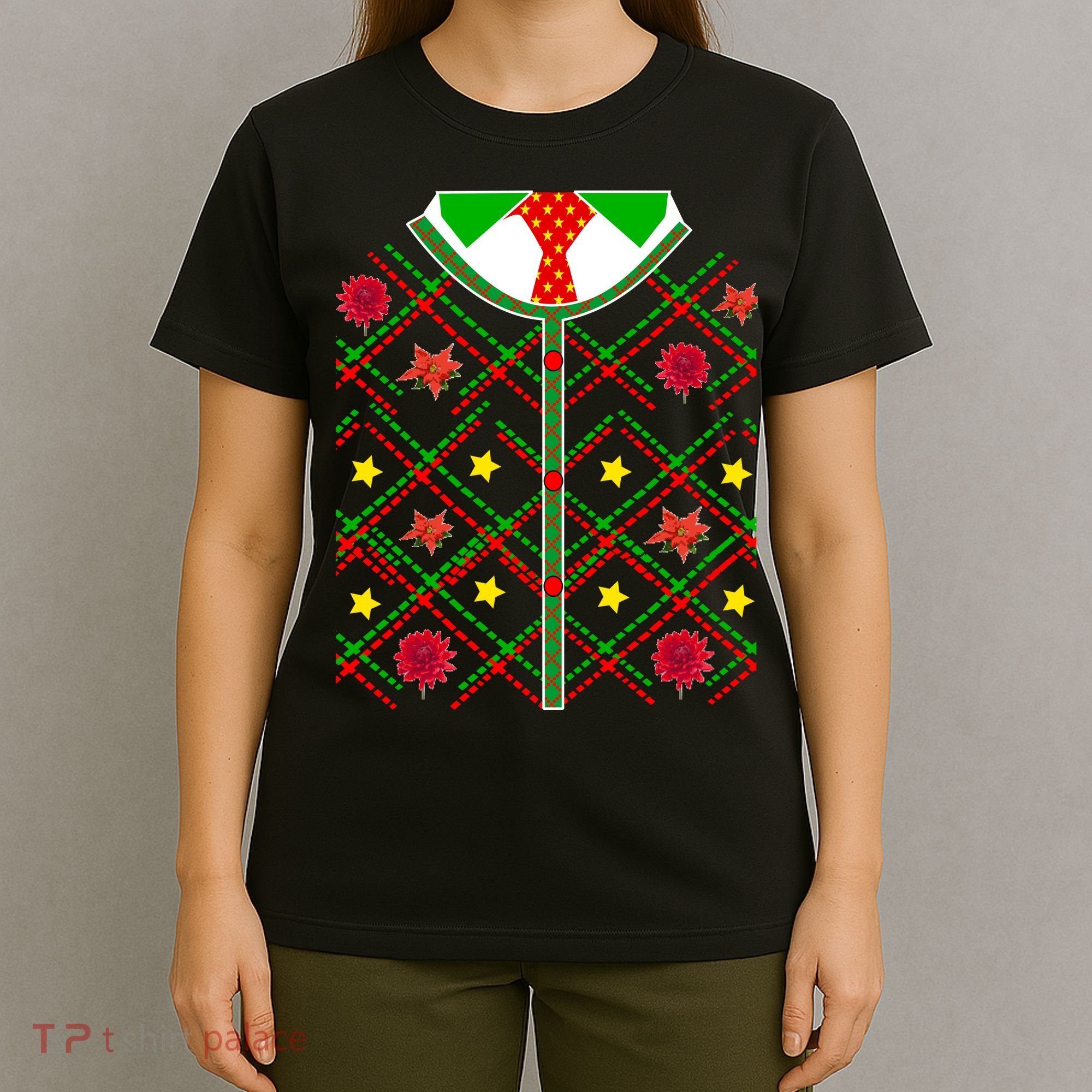 Ugly Christmas Cardigan Tie Sweater T-Shirt