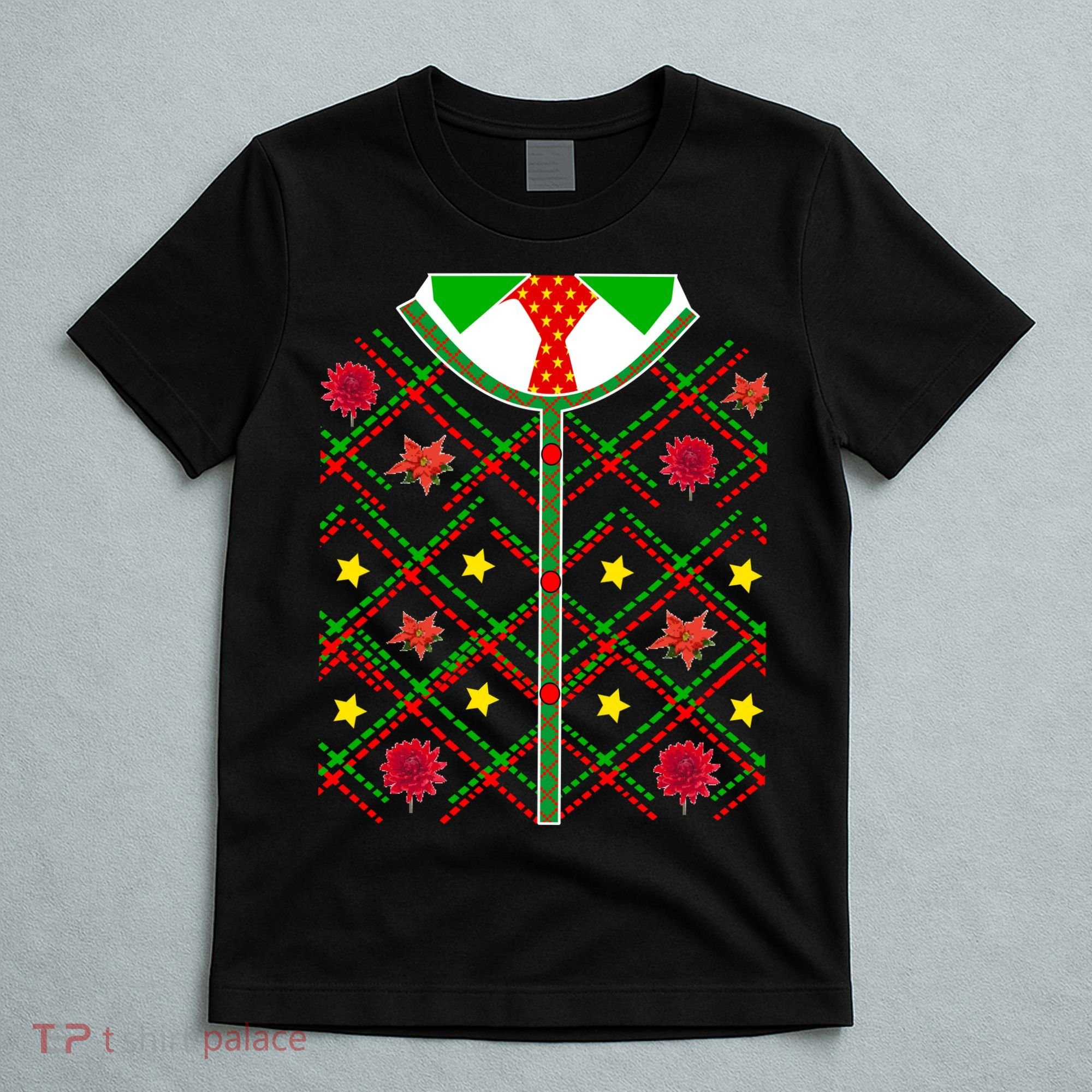 Ugly Christmas Cardigan Tie Sweater T-Shirt