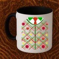 Ugly Christmas Cardigan Tie Sweater Coffee Mug thumb 2