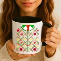Ugly Christmas Cardigan Tie Sweater Coffee Mug thumb 3