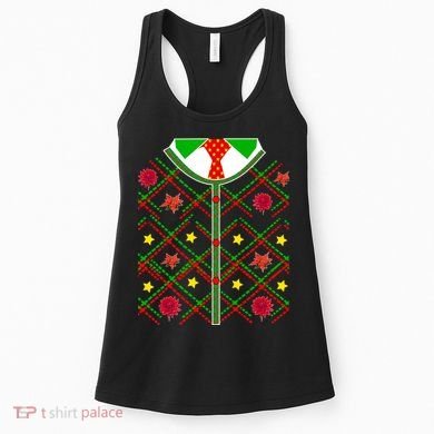 Ugly Christmas Cardigan Tie Sweater Women's Tank Top