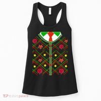 Ugly Christmas Cardigan Tie Sweater Women's Tank Top thumb 0