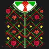 Ugly Christmas Cardigan Tie Sweater Baby Bodysuit thumb 2